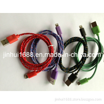 Lightning 8pin Febric Knitted Charger Cable for iPhone 5 (JH -cable-01)